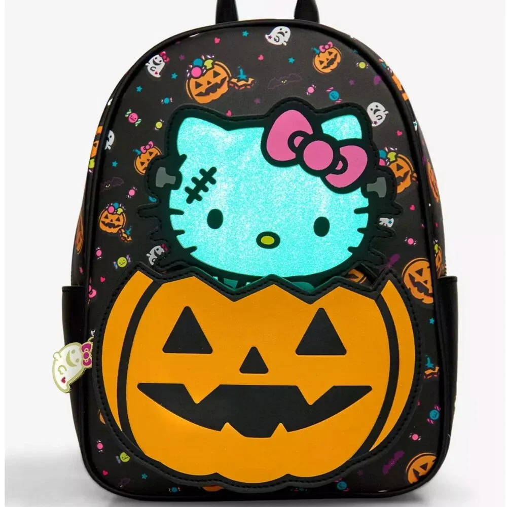 Her Universe Hello Kitty Zombie Pumpkin Glow-In-The-Dark Mini Backpack NWT